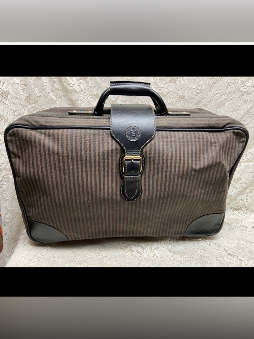 Fendi, Pequin Stripe, Large Luggage 23in x 14in x 7in